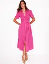 BODEN AMBER DOUBLE CLOTH MIDI DRESSCOSMOS PINK WOMEN BODEN