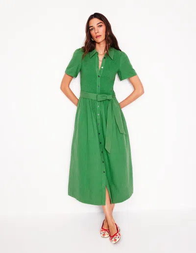Boden Amber Double Cloth Midi Dressparadise Green Women  In Paradise Green