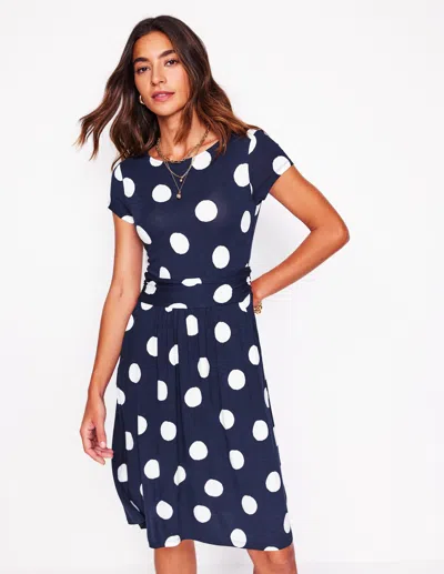 Boden Amelie Jersey Dressfrench Navy, Abstract Dot Women  In French Navy/ Abstract Dot
