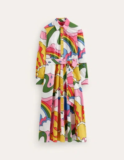 Boden Amy Cotton Midi Shirt Dress Multi, Sunshine Women  In Multi/ Sunshine
