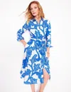 Boden Amy Cotton Midi Shirt Dresscerulean Blue, Paisley Whirl Women  In Cerulean Blue/ Paisley Whirl