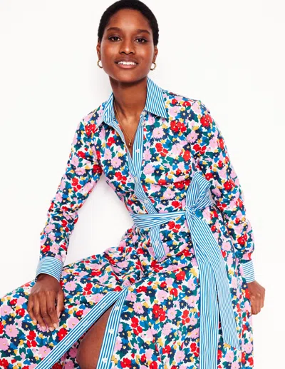 Boden Amy Cotton Midi Shirt Dressmulti, Painterly Meadow Women  In Multi/ Painterly Meadow