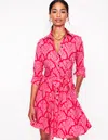 Boden Amy Belted Shirtdress In Poppy Red/ Blossomy Medium