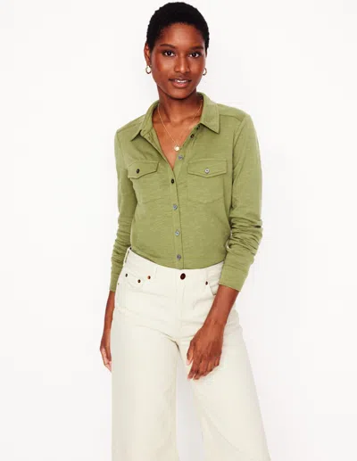 Boden Amy Jersey Shirt-soft Olive Female  In Green