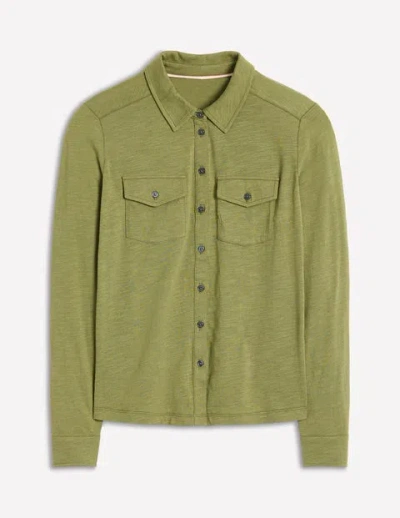 Boden Amy Jersey Shirt Soft Olive Women