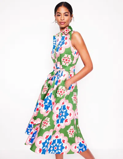 Boden Amy Sleeveless Shirt Dress-multi, Bloom Geo Female