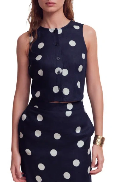 Boden Andrea Linen Sleeveless Button-up Shirt In Blue