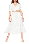 Boden Anna Cotton Gauze Midi Dress In White