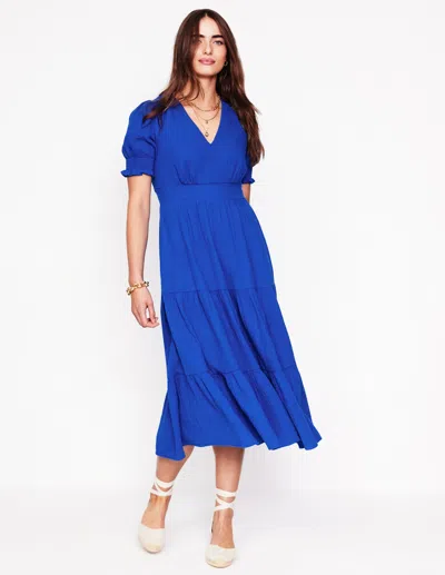 Boden Anna Double Cloth Midi Dress-bright Blue Female