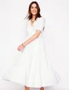Boden Anna Cotton Gauze Midi Dress In White