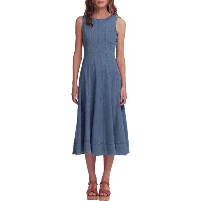 Boden Annet Denim Midi Dress In Multi