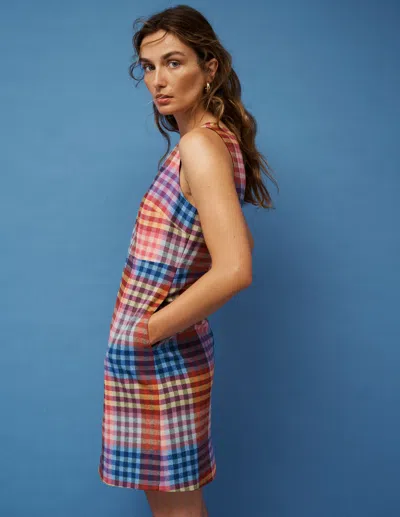 Boden Annie Check Shift Dress Rainbow Multigingham