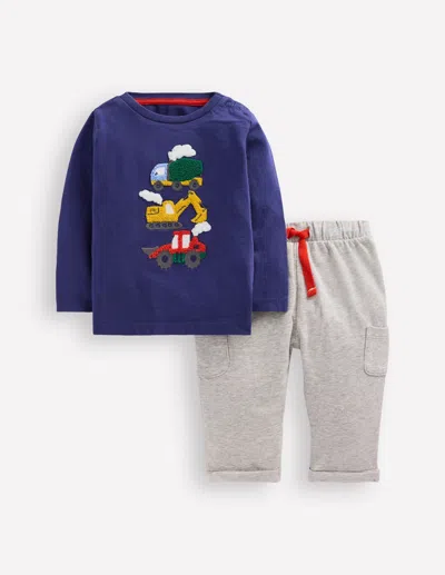 Boden Babies' Appliqué Jersey Play Set-blue Vehicles Male