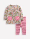 Boden Applique Jersey Tunic Set-multi Berry Floral Female  In Pink