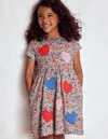 Boden T-shirt-kleid Mit Applikationen-rosarot Blumenbeet Herzen In Multi