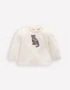 Boden T-shirt Mit Applikation-sanftes Naturweiss Katze In White