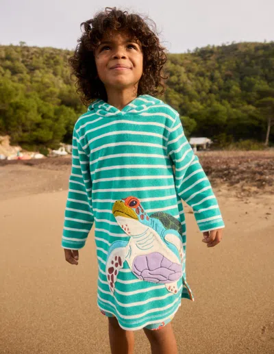 Boden Kids' Frottee-badeponcho Mit Applikation-aquamarin-blau Schildkröte