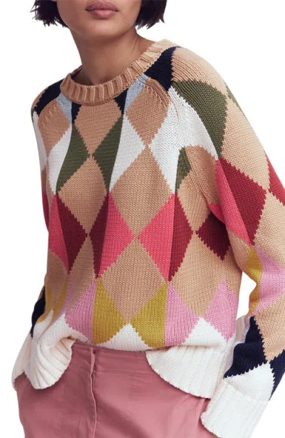 Boden Argyle Cotton Sweater In Multi