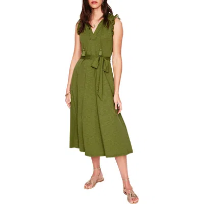 Boden Aria Embroidered Eyelet Trim Cotton Blend Midi Dress