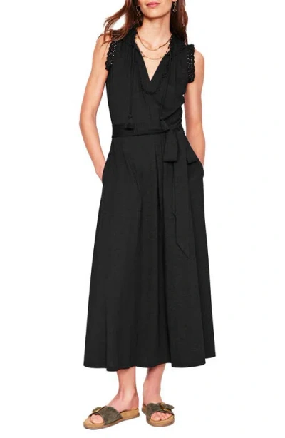 Boden Aria Embroidered Eyelet Trim Cotton Blend Midi Dress
