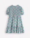 Boden Aurora Shirred Twirly Dressmulti Flowerbed Girls
