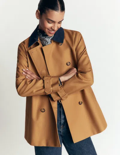 Boden Ausgestellter, Kurzer Trenchcoat In Braun | Grösse 30 In Orange