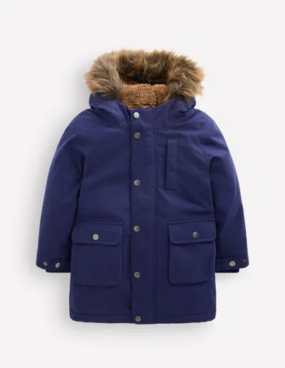 Boden Kids' Authentischer, Wasserdichter Parka In Blau | Grösse 98 In Blue