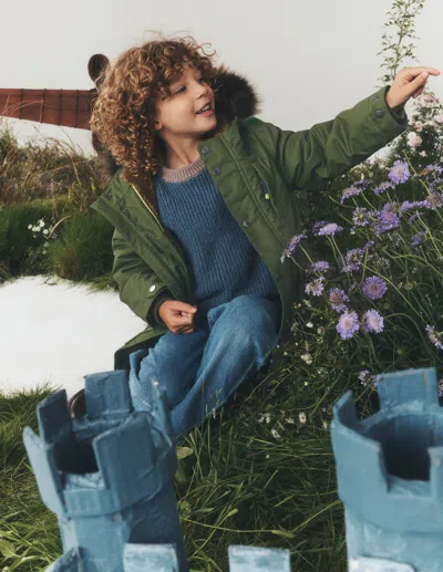 Boden Kids' Authentischer, Wasserdichter Parka In Grün | Grösse 98 In Green