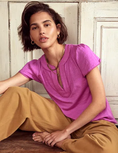 Boden Ava Short Sleeve Top Radiant Orchid Women  In Pink