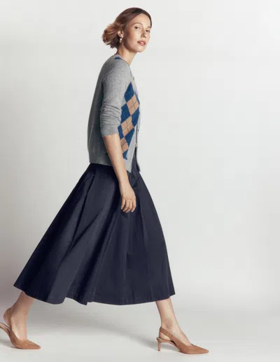 Boden Aya Midirock Aus Baumwolle Und Satin In Blau | Grösse 30 In Blue