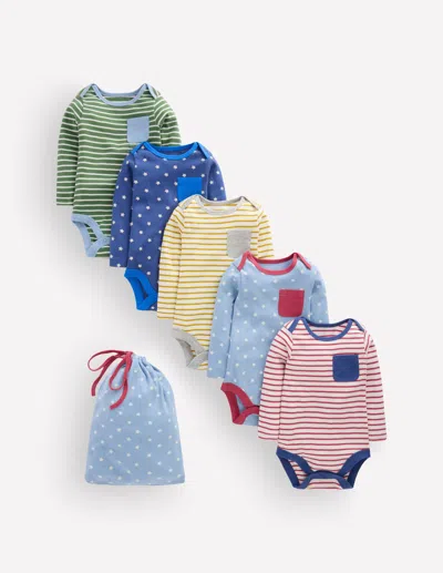 Boden Baby 5-pack Cotton Bodies T-shirts | Size 0-3 Months In Multi