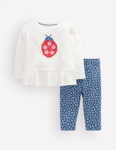 Boden Baby Appliqué Jersey Play Set In White | Size 3-6 Months In Multi