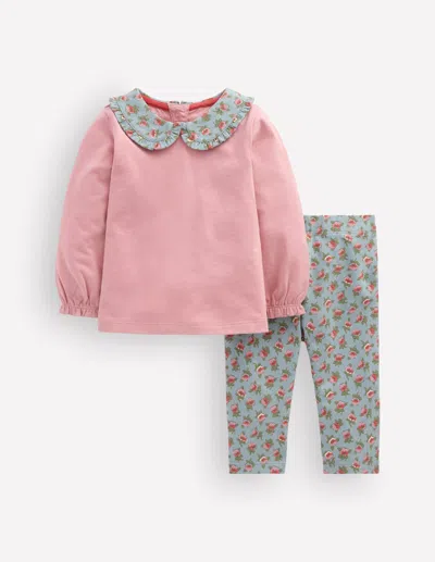Boden Baby Collared Jersey Set In Pink | Size 3-6 Months In Multi