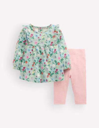 Boden Baby Jersey Tunic Set In Green | Size 3-6 Months In Multi