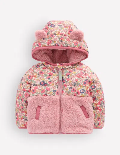 Boden Baby Mixed Borg Jacket | Size 6-9 Months In Blue