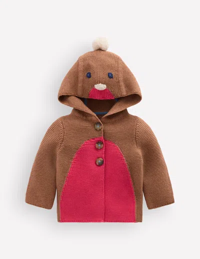 Boden Baby Novelty Cotton Knitted Jacket In Brown | Size 3-6 Months