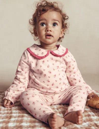 Boden Baby Pretty Collar Sweat Set In Pink | Size 3-6 Months In Blue
