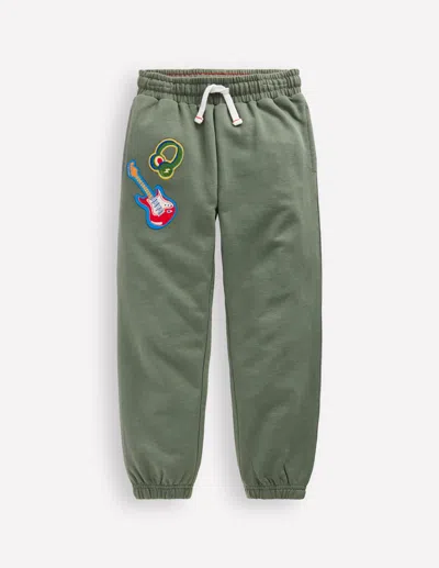 Boden Kids' Badge Sweatpants Green Activity