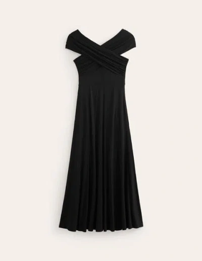 Boden Bardot Jersey Maxi Dress Black Women