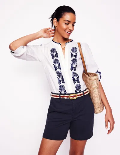 Boden Barnsbury Chino Shorts Navy Women  In Blue