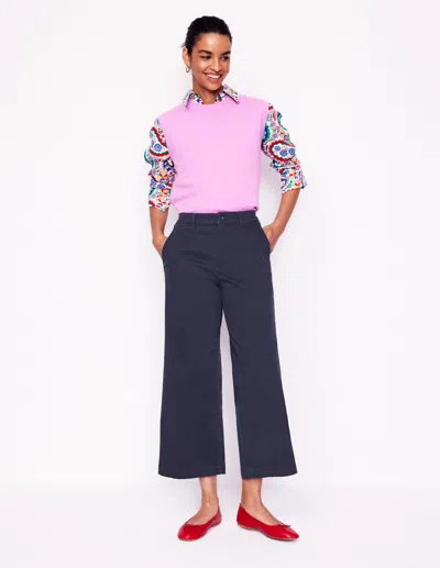 Boden Barnsbury Crop Chino Trousers-navy Female  In Blue