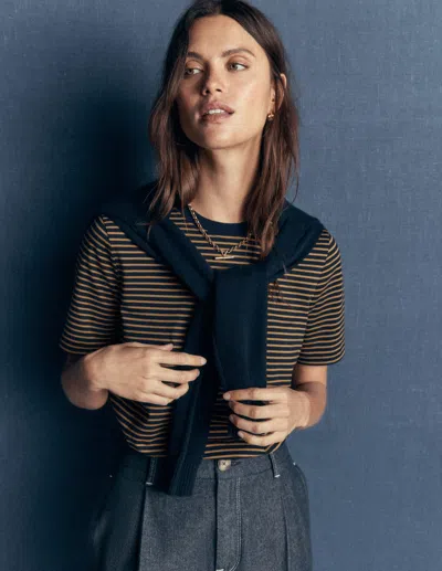 Boden Baumwoll-t-shirt Mit Rundhalsausschnitt In Blau | Grösse Medium In Blue
