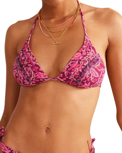 Boden Bead Embellished Bikini Top In Pink
