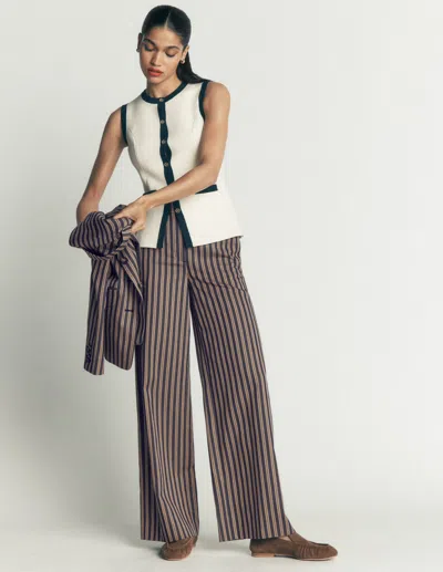 Boden Belgravia Taillierte Hose In Blau | Grösse 30 In Multi