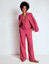 Boden Belgravia Wool Trousers-red And Pink Wide Herringbone Female  In Pink