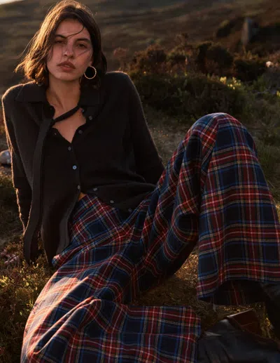 Boden Belgravia Wool Pants Navy, Green And Red Check