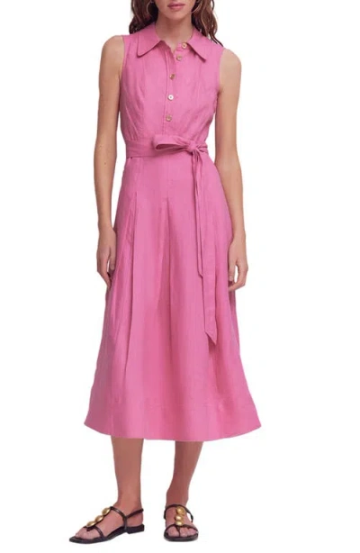 Boden Belinda Linen Shirt Dress In Pink