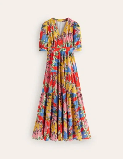 boden bella puff sleeve maxi dress Boden Bella Puff Sleeve Maxi Dress-multi, Patchwork Floral Women In Multi/  Patchwork Floral