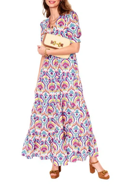 Boden Bella Puff Sleeve Tiered Maxi Sundress