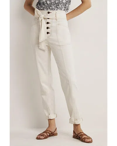 Boden Belted High-rise Jean In White